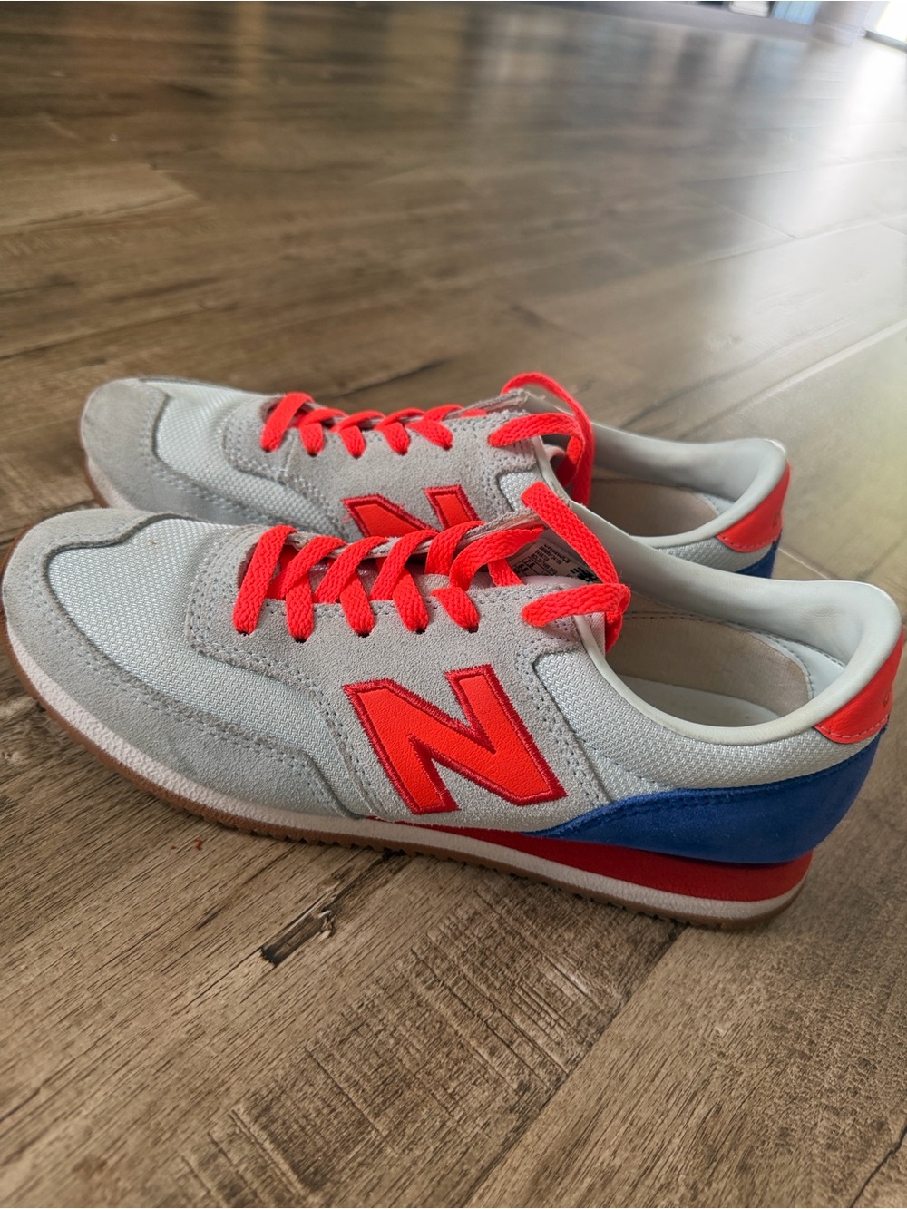New Balance Light Blue, Royal Blue & Coral Sneakers